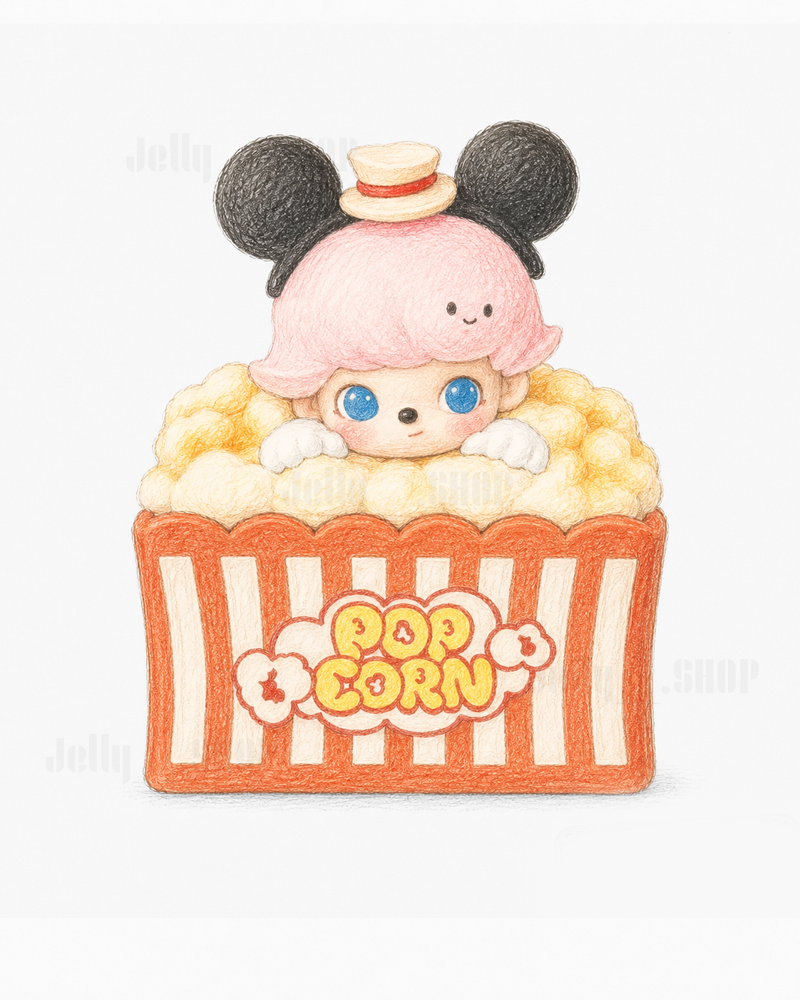 DIMOO DISNEY AirPods Pro earphone case in packaging featuring popcorn design.